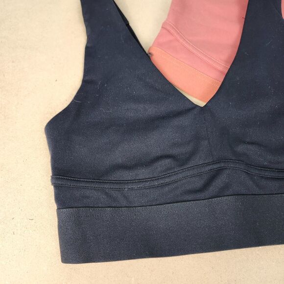 2 Fabletics Sports Bras SM Black Pink Convertible Racerback No Pads 13" Band - Picture 3 of 8
